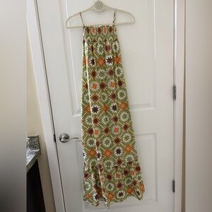 Patterned Green Maxi Dress